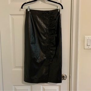 SOLD - Rebecca Taylor Faux Croc Leather Skirt